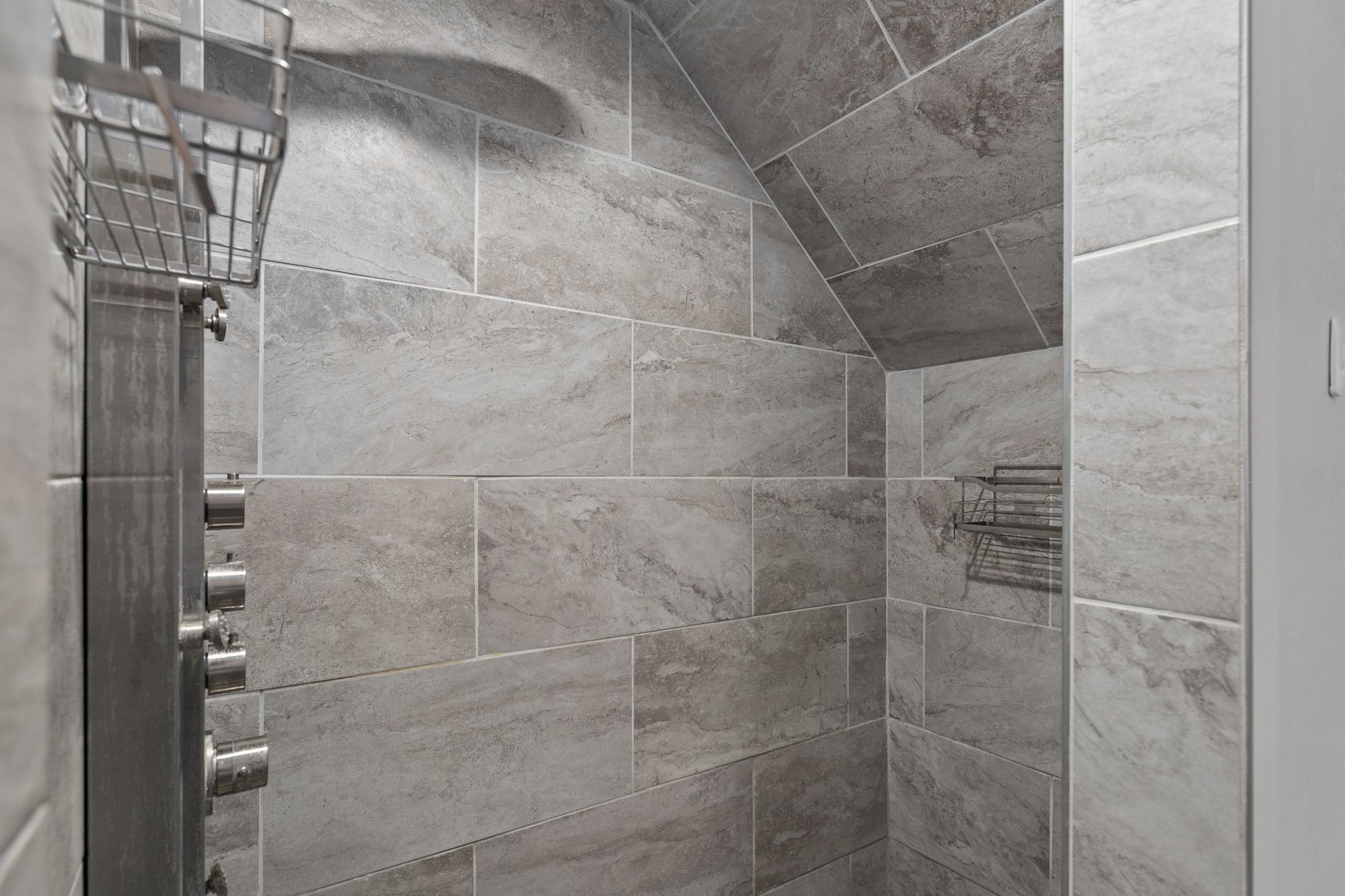 tiled shower