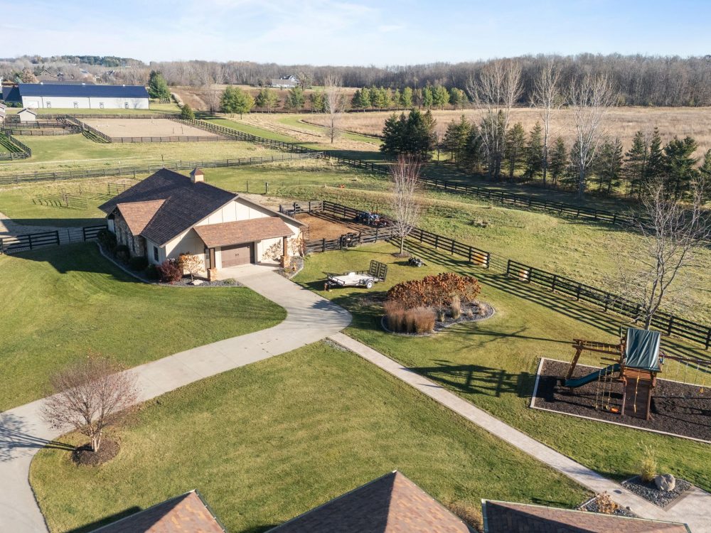 Equestrian barn with heated tack room in Appleton WI estate