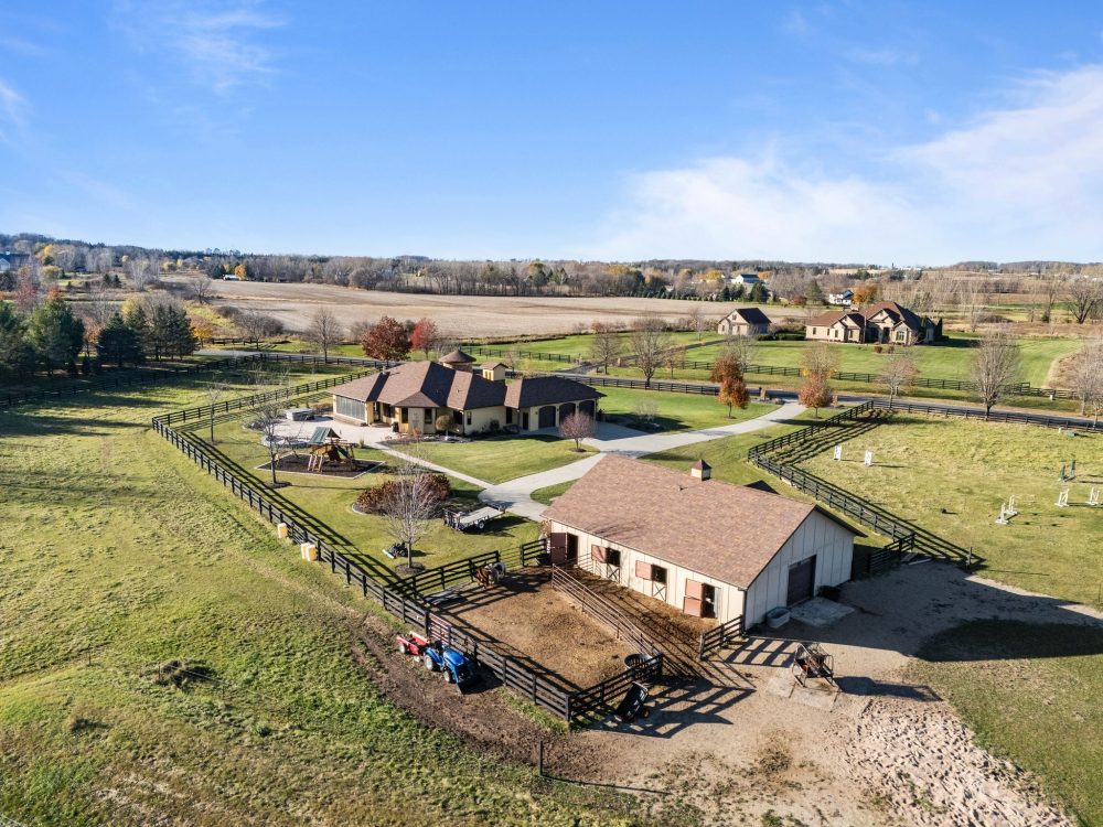 Fenced pastures in Appleton WI equestrian estate