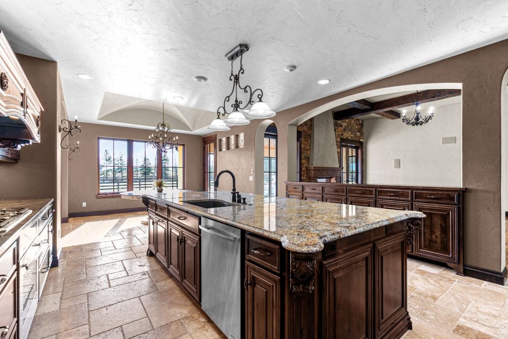 Gourmet kitchen with granite countertops, luxury Appleton WI home