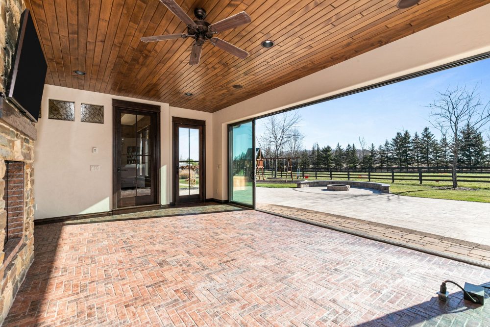 Four season room with heated floors in luxury equestrian estate, Appleton WI