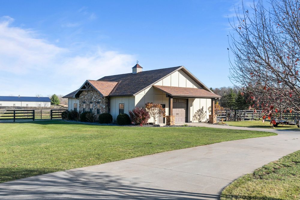 Equestrian barn with heated tack room in Appleton WI estate