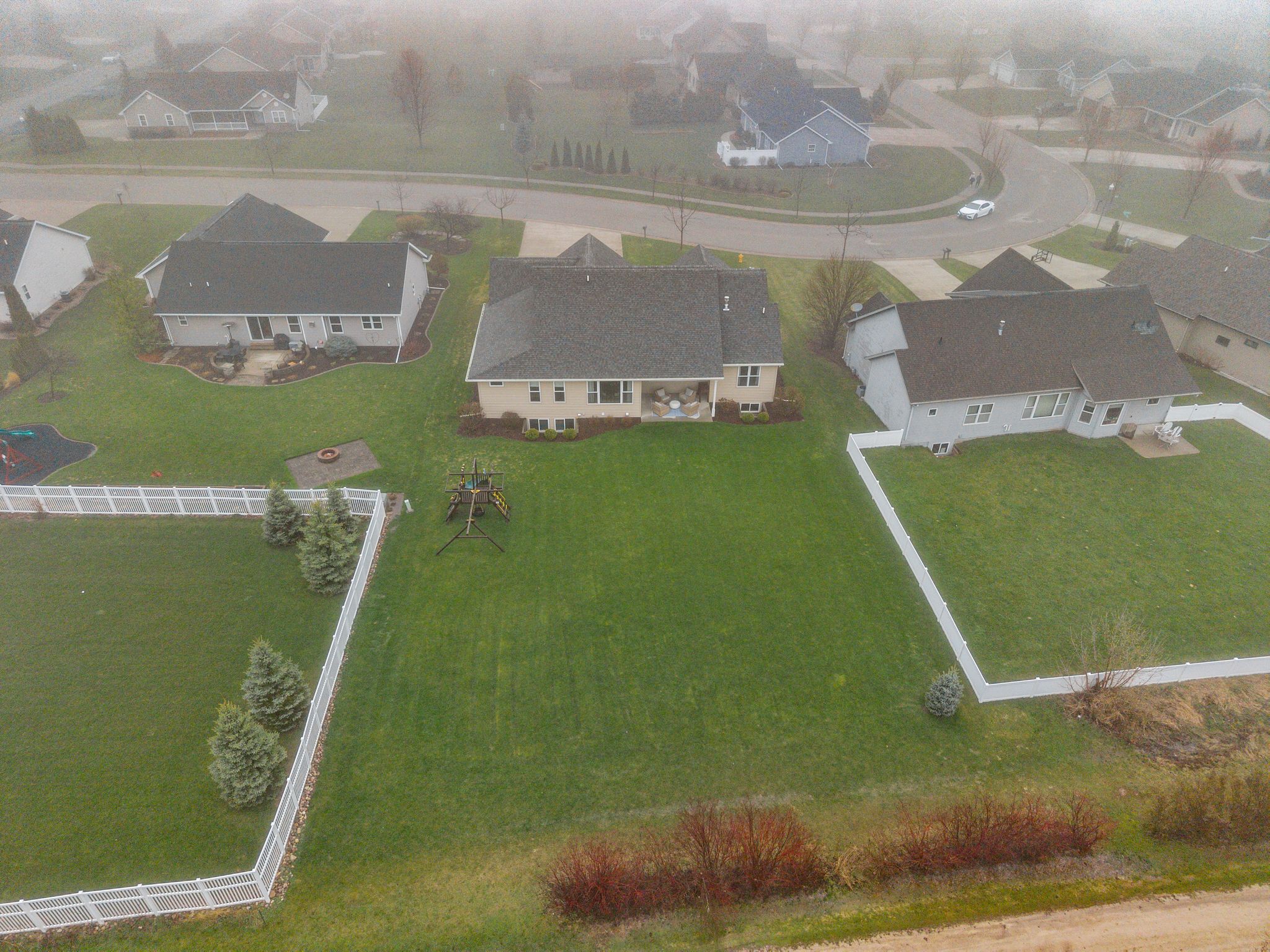 Aerial view from the back of W6681 Charleen Ln in Greenville, WI