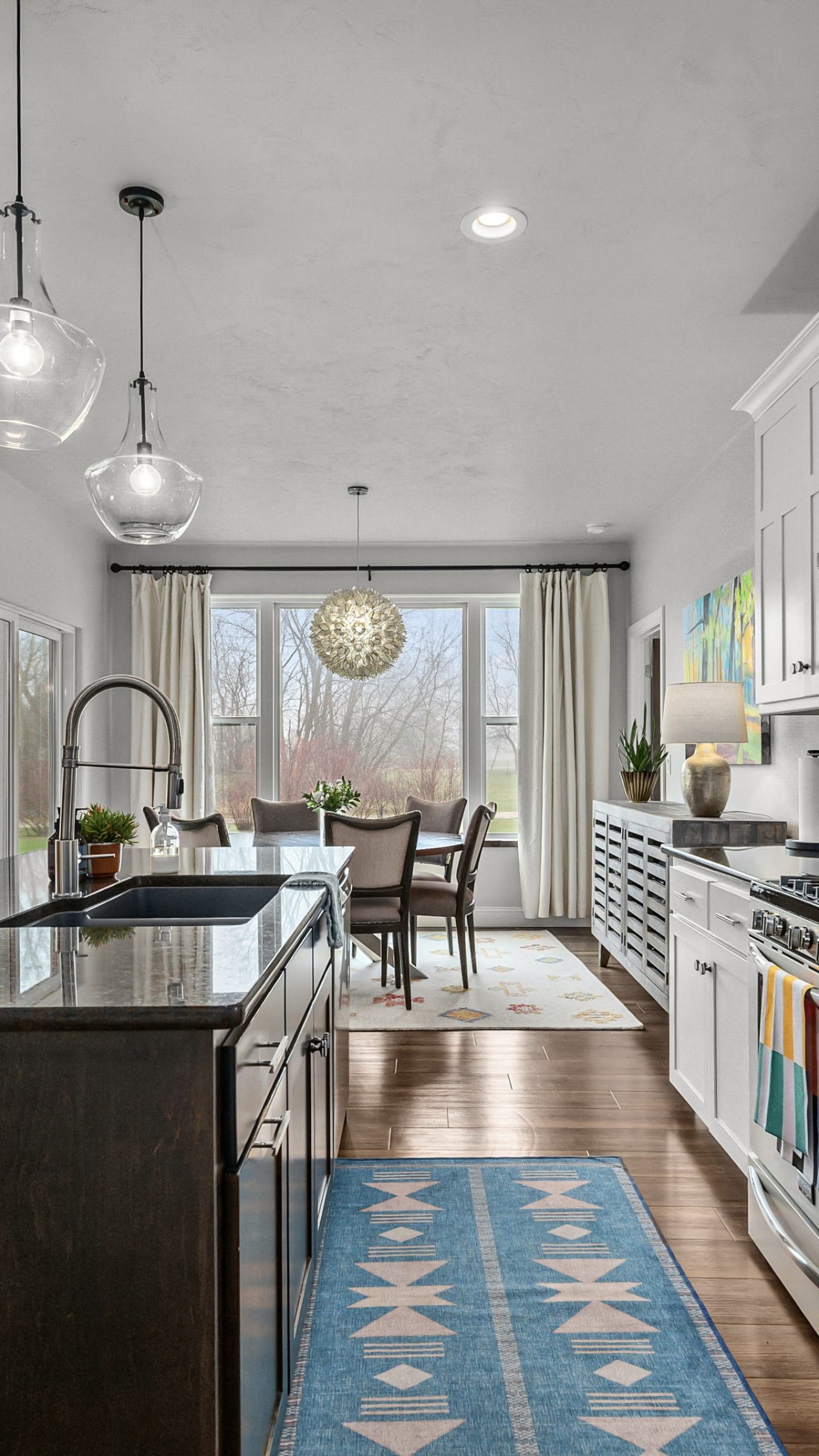 Kitchen view overlooking the dining area at W6681 Charleen Ln in Greenville, WI