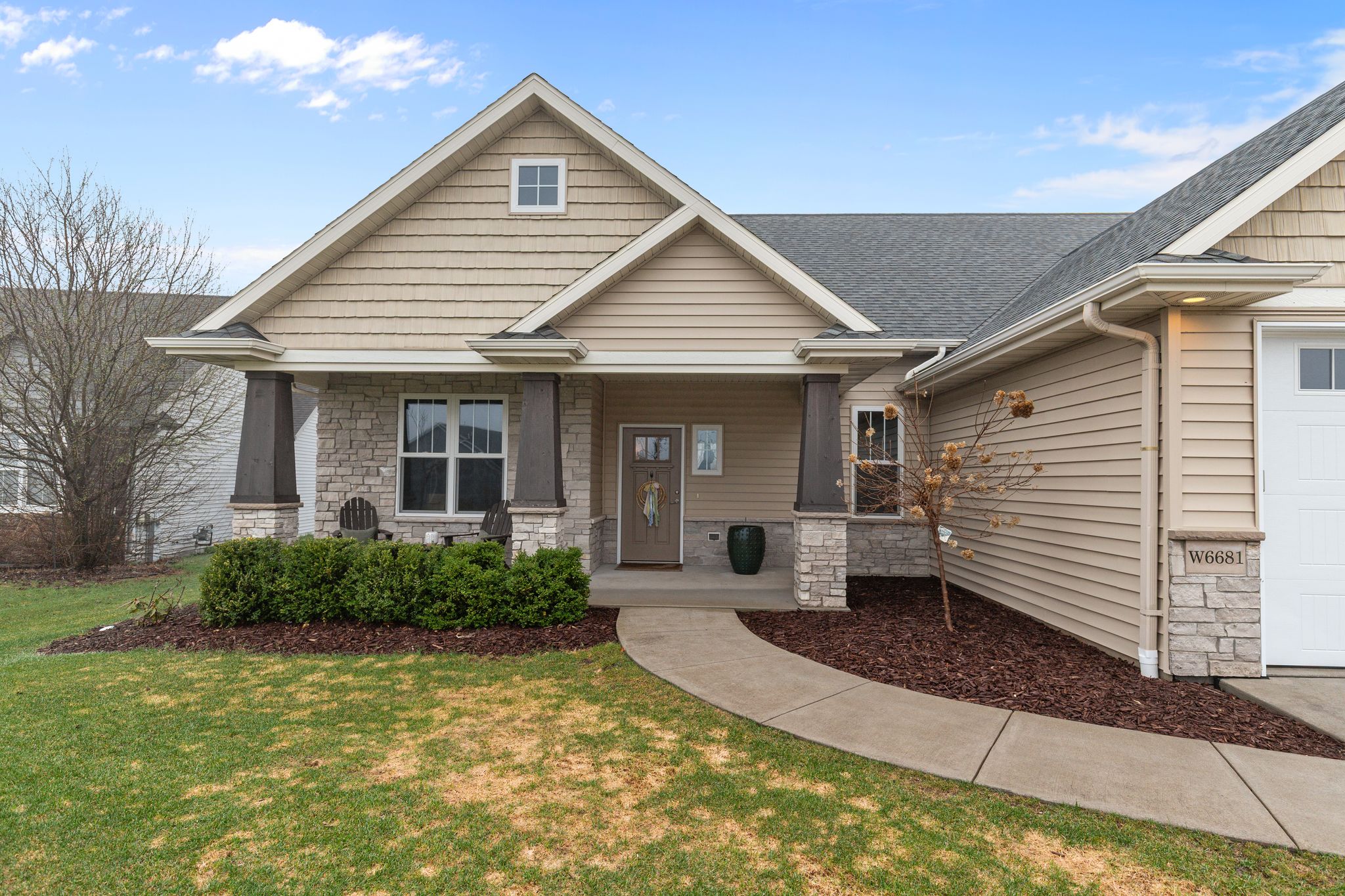 Front exterior close-up of W6681 Charleen Ln in Greenville, WI