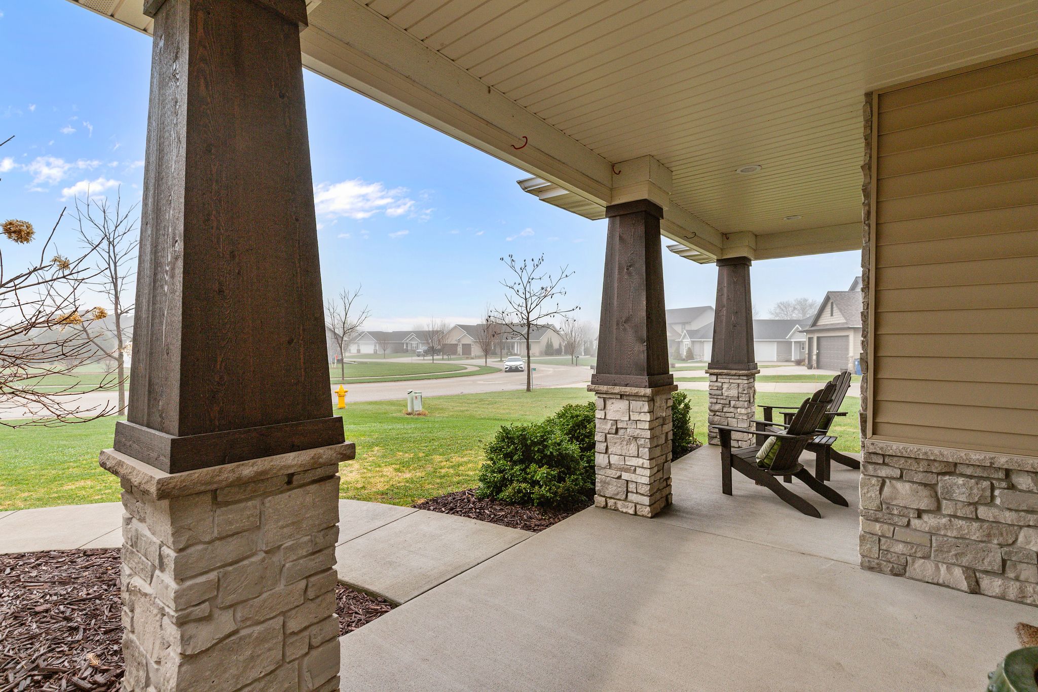 Covered front porch at W6681 Charleen Ln in Greenville, WI