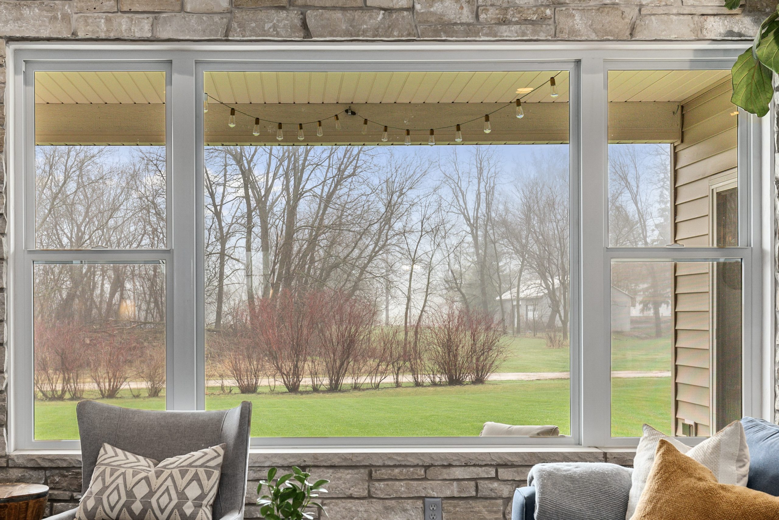 Backyard view from the great room at W6681 Charleen Ln in Greenville, WI