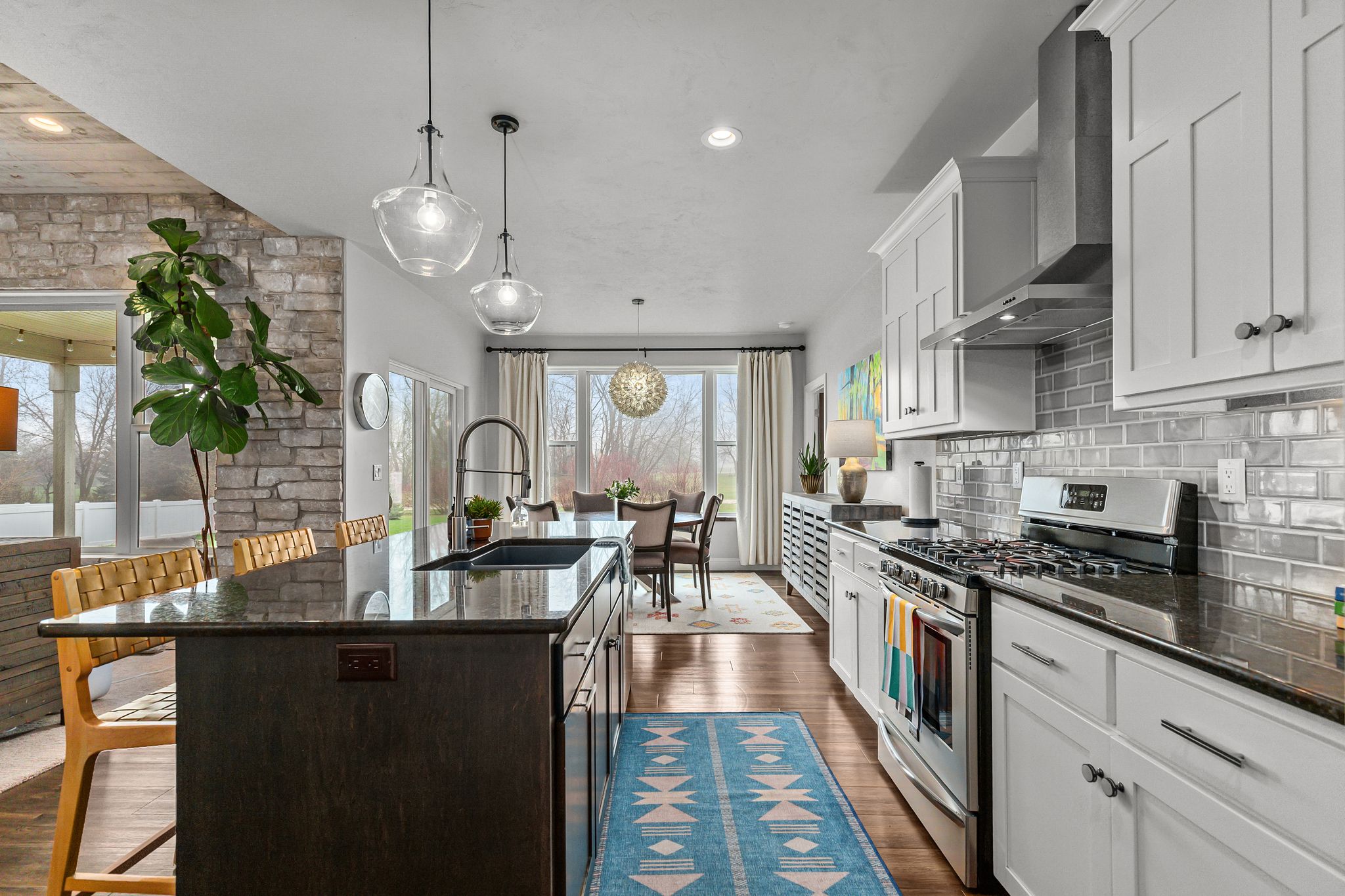 Kitchen view overlooking the dining area at W6681 Charleen Ln in Greenville, WI