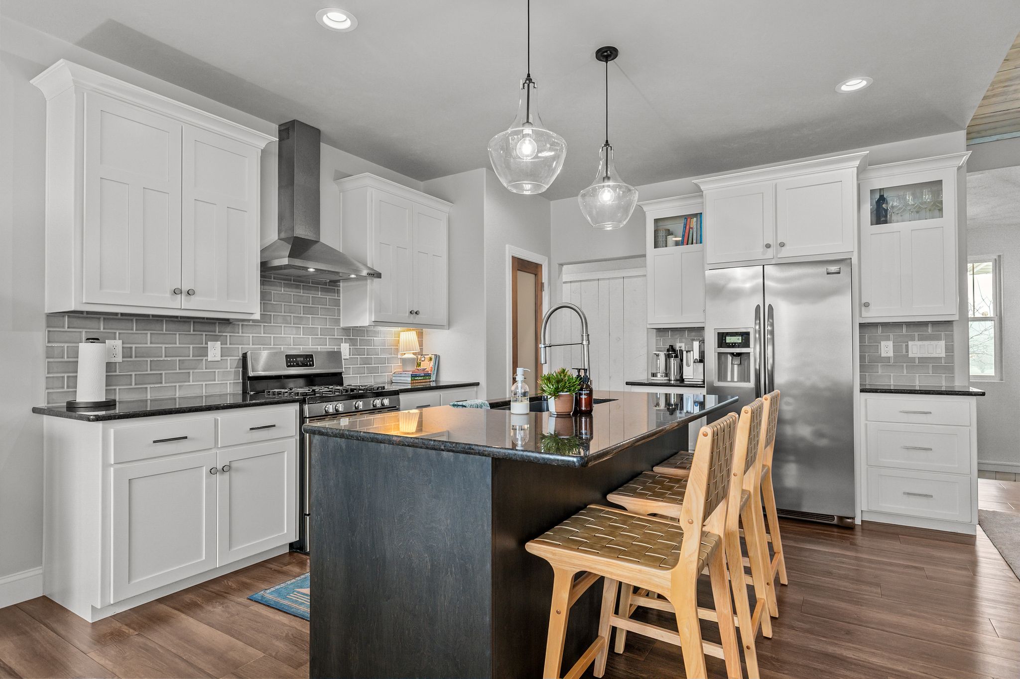 Kitchen with large island at W6681 Charleen Ln in Greenville, WI