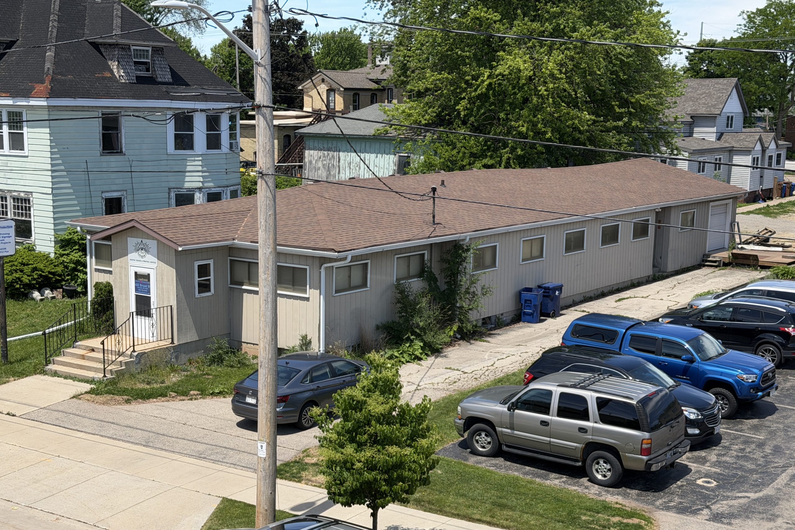 422 Broad St Menasha Commercial Building Parking and Side Drive